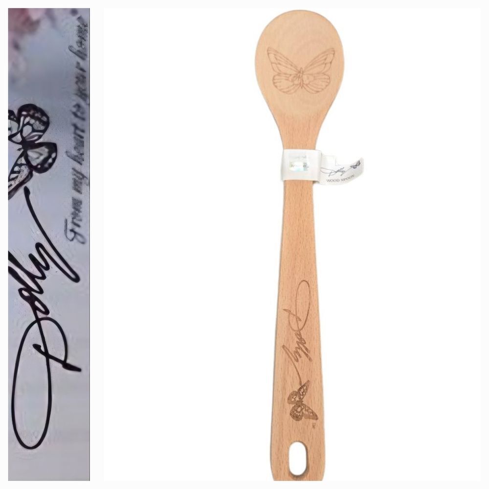 Dolly Parton From My Heart To Your Home Butterfly Engraved Wooden Spoon